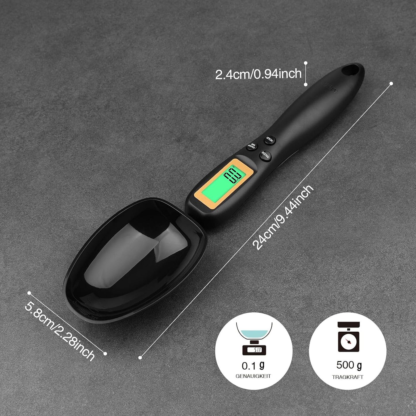 Elektronischer Messlöffel, Digitale Löffelwaage 500 G/0,1 G, Hohe Präzision Mit Lcd-Display Für Küchengeräte Und Tägliche Mahlzeiten