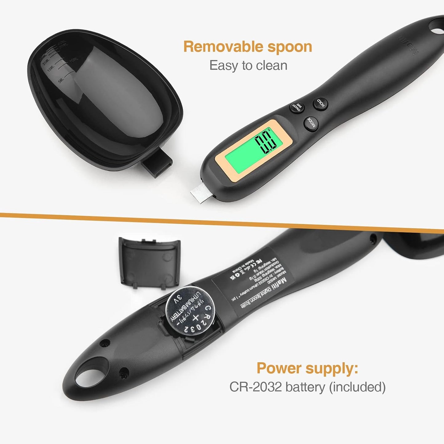Elektronischer Messlöffel, Digitale Löffelwaage 500 G/0,1 G, Hohe Präzision Mit Lcd-Display Für Küchengeräte Und Tägliche Mahlzeiten